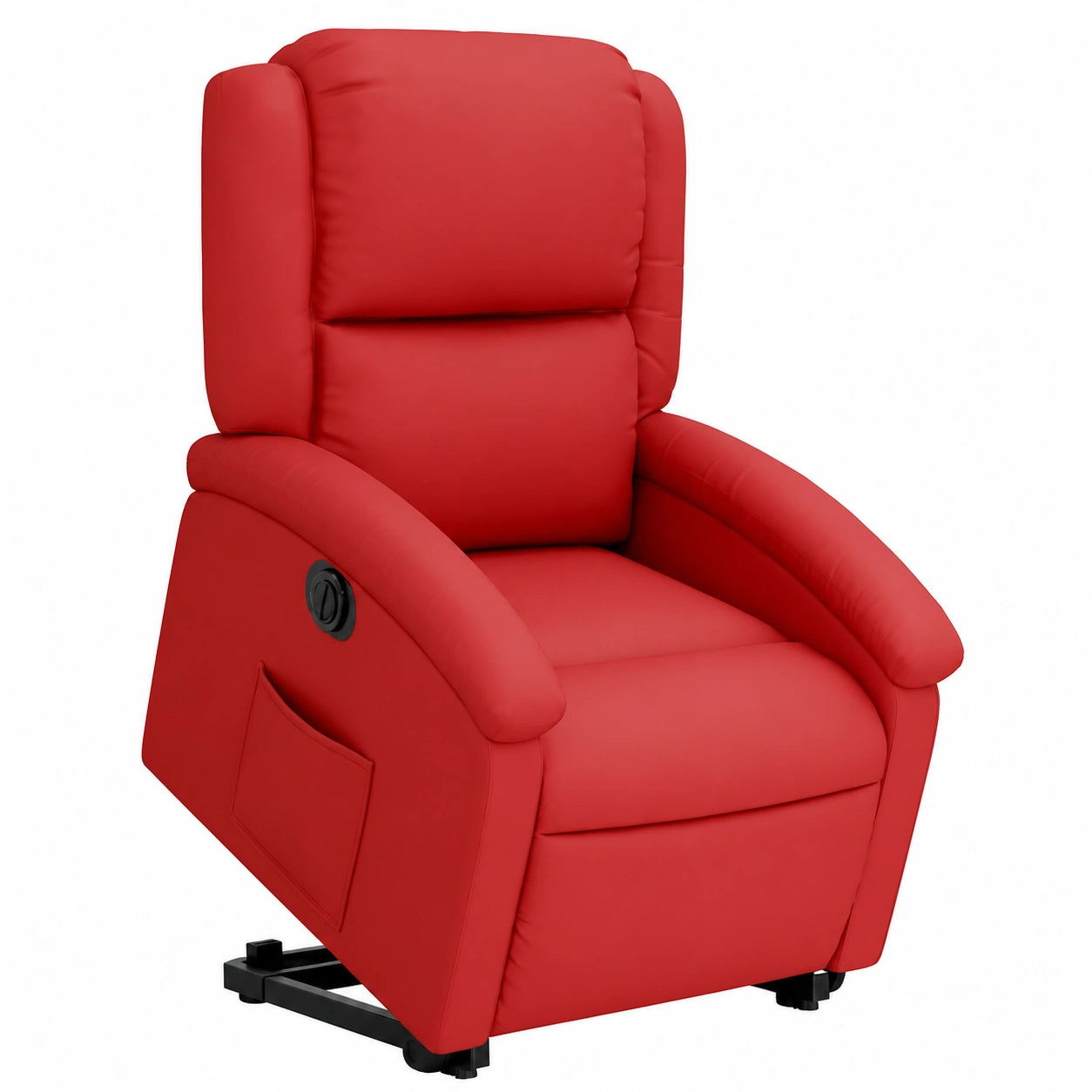 Ergonomischer Relaxsessel mit Aufstehhilfe und Liegefunktion, Kunstleder Rot