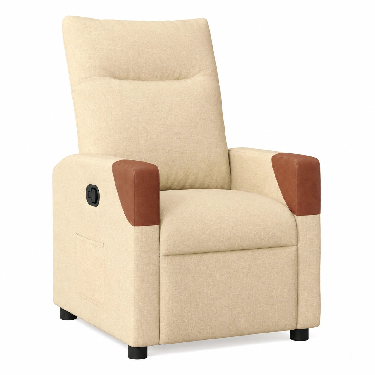 Ergonomischer Relaxsessel in Creme mit Liegefunktion und atmungsaktivem Stoffbezug