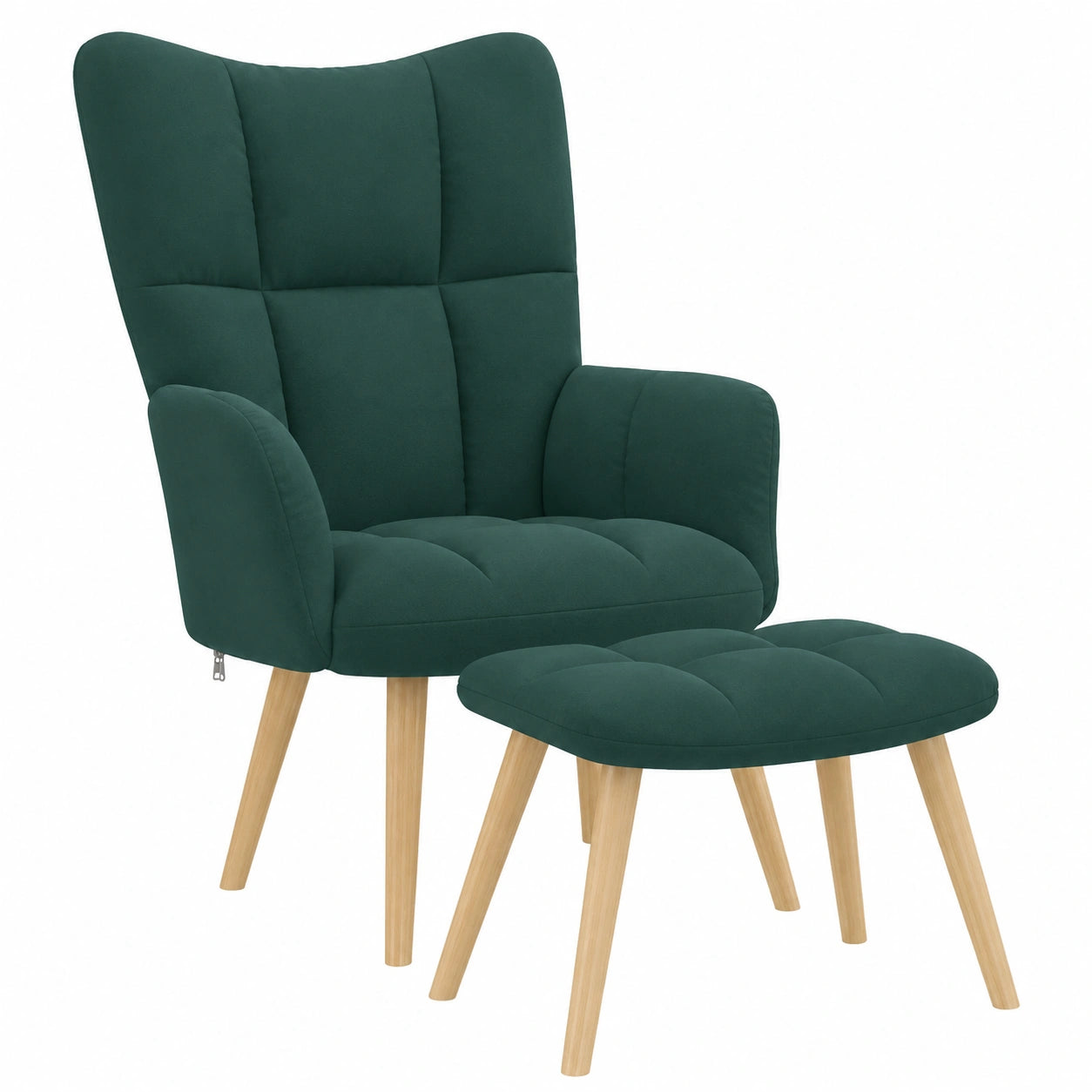 Bequemer Relaxsessel mit Hocker, Dunkelgrün, Atmungsaktives und Strapazierfähiges Polyester