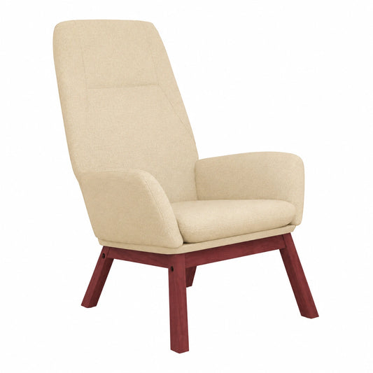 Ergonomischer Relaxsessel Creme aus Polyester mit Metallrahmen – Komfortabler Sessel für Wohnzimmer und Garten