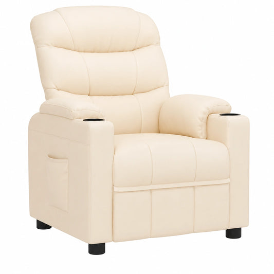 Ergonomischer Relaxsessel in Creme mit Verstellbarer Liegefunktion und Weicher Polsterung