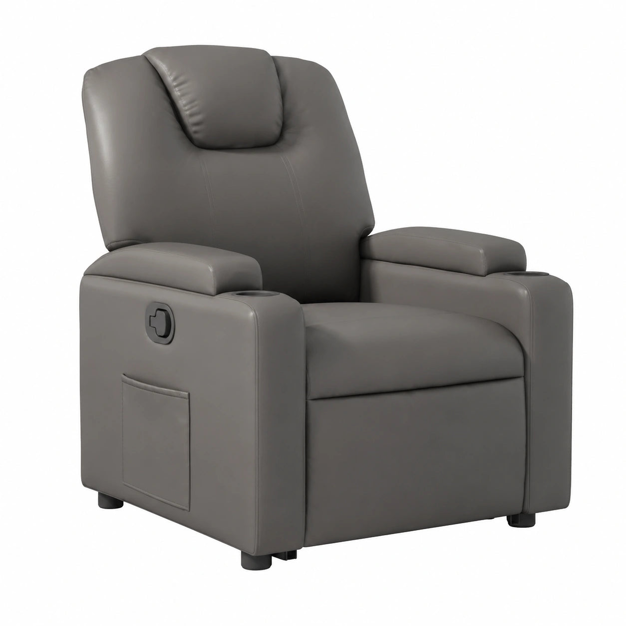 Massagesessel aus Kunstleder mit 6 Vibrationszonen und Liegefunktion, Grau