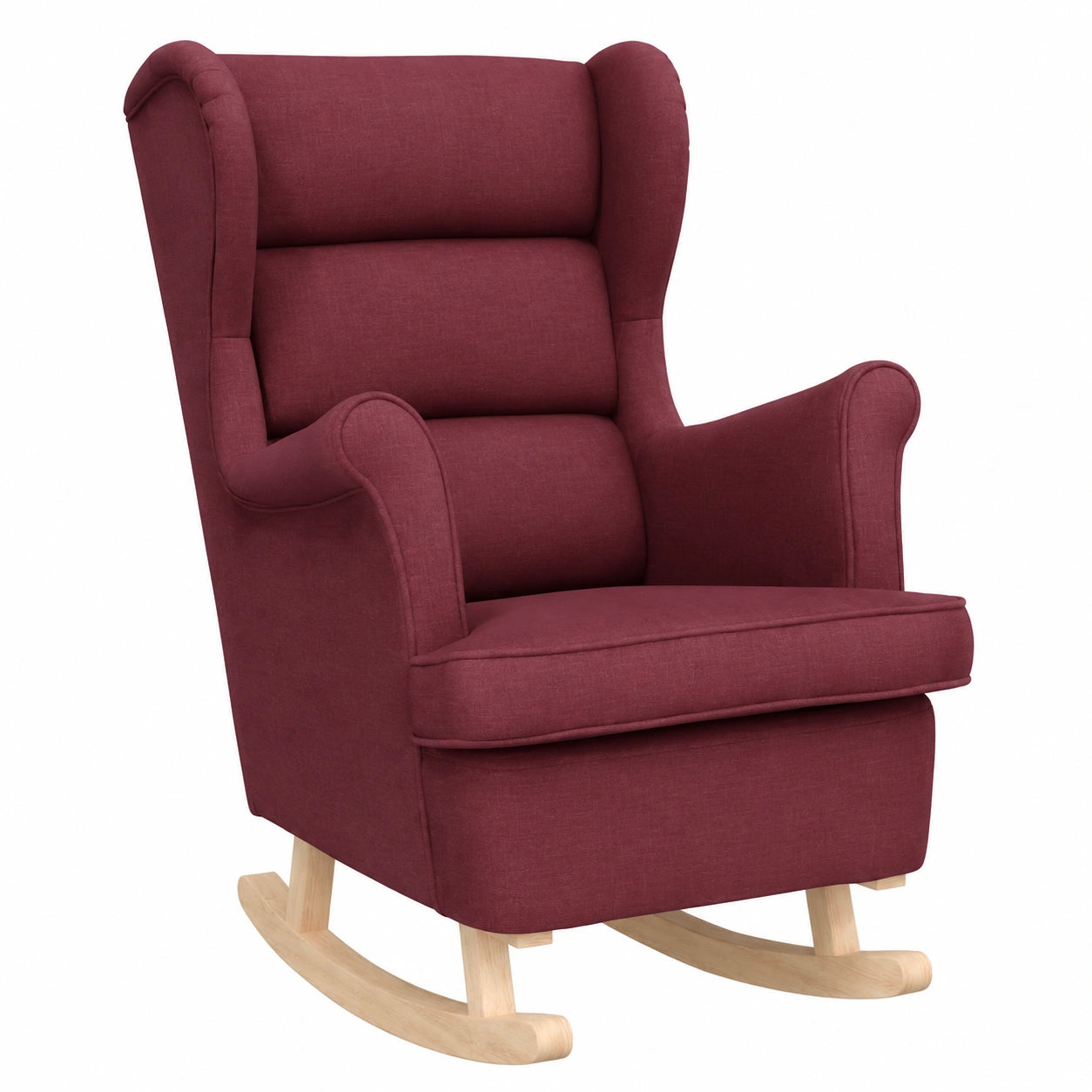 Ergonomischer Weinroter Schaukelstuhl aus Polyester mit Weicher Polsterung, 74x90x102 cm