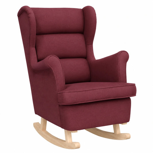 Ergonomischer Weinroter Schaukelstuhl aus Polyester mit Weicher Polsterung, 74x90x102 cm