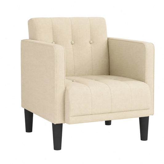 Bequemer Polstersessel mit Armlehnen in Creme, 53 cm - Ideal für Wohn- und Arbeitszimmer