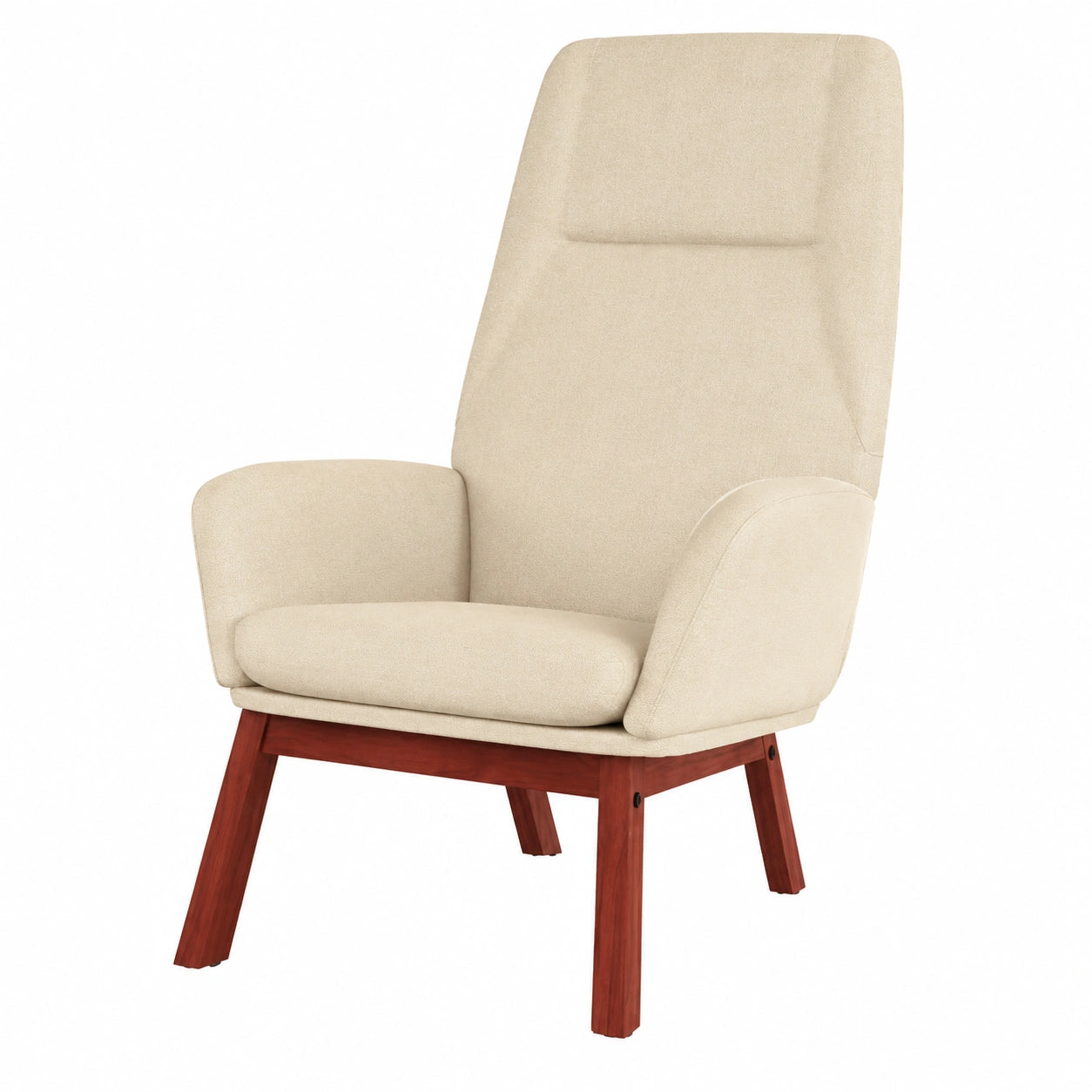 Gemütlicher Relaxsessel in Creme mit Metallrahmen und Holzbeinen für Wohnzimmer, Esszimmer, Restaurant - Set aus 4