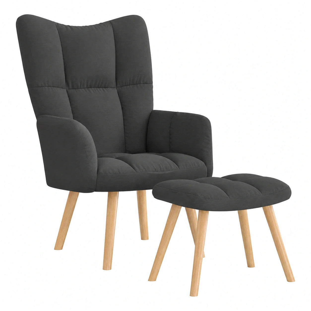 Ergonomischer Relaxsessel mit Hocker, Dunkelgrau, für Wohnzimmer, Modell 4016779