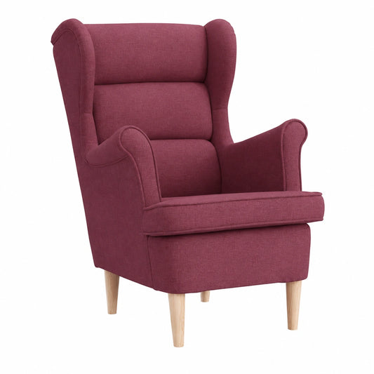 Weinroter Relaxsessel aus Stoff, 74x84x100 cm, Komfortabler Polstersessel mit gepolstertem Sitz und Rückenlehne für Wohnzimmer oder Büro
