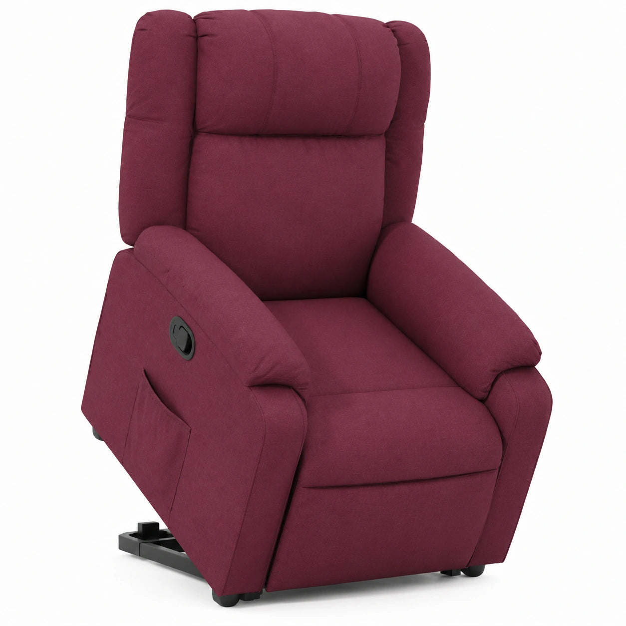 Elektrischer Relaxsessel mit Aufstehhilfe, weinrot, Stoff, ergonomischer Sitz
